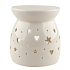 Aromalampa porcelánová bílá se srdíčky a hvězdičkami 9,9 cm