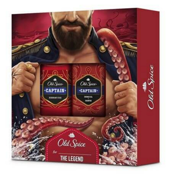Old Spice Captain deodorant stick pro muže 50 ml + 2v1 sprchový gel 250 ml, kosmetická sada