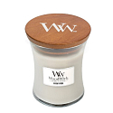 WoodWick Warm Wool - Hřejivá vlna vonná svíčka s dřevěným knotem a víčkem sklo střední 275 g