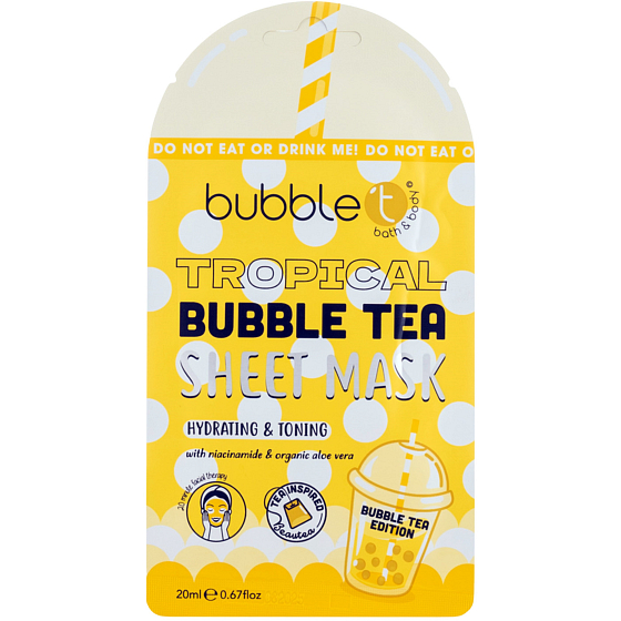 Bubble´t Tropical Bubble Tea maska tkaninowa dla wszystkich typów skóry 20 ml