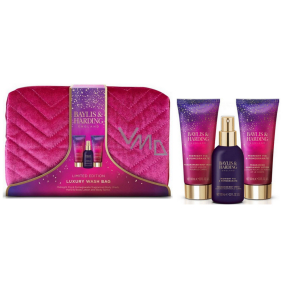 Baylis & Harding Fík a Granátové jablko sprchový gel 100 ml + tělový sprej 100 ml + mléko na tělo a ruce 100 ml + tělová houbička + kosmetická taška, kosmetická sada pro ženy