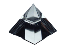 Kryształowe szkło Pyramida gładka 40 mm - ciężar, pudełko prezentowe