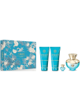 Versace Dylan Turquoise Pour Femme toaletní voda 100 ml + tělový gel 100 ml + sprchový gel 100 ml + toaletní voda miniatura 5 ml, dárková sada pro ženy