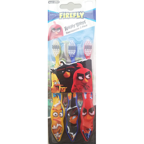 Angry Birds Měkký kartáček na zuby pro děti 3 kusy