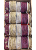 Ditipo Wstążka materiałowa Exclusive Wieniec czerwone gwiazdy 2 m x 40 mm