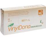 Dona Vinyldona rukavice vinylové nepudrované bezprašné, velikost L 100 kusů v krabici