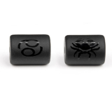 Onyx Rak znak zodiaku, zawieszka na bransoletkę naturalny kamień, wielkość 10 mm 1 sztuka, kamień żywy kolor