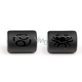 Onyx Rak znak zodiaku, zawieszka na bransoletkę naturalny kamień, wielkość 10 mm 1 sztuka, kamień żywy kolor