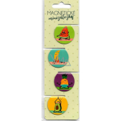 Albi Magnetyczne mini zakładki Joga owoce, średnica 3 cm 4 sztuki