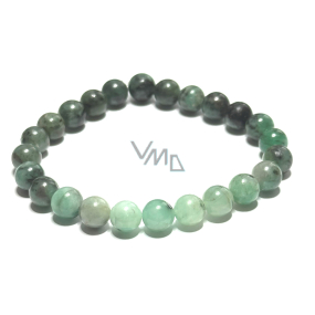 Bransoletka szmaragdowa elastyczna naturalny kamień, kuleczka 8 mm / 16 - 17 cm, królewski kamień Bransoletka szmaragdowa elastyczna naturalny kamień, kuleczka 8 mm / 16 - 17 cm, królewski kamień