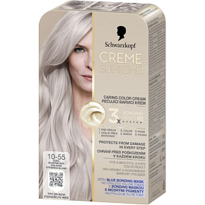 Schwarzkopf Creme Supreme farba do włosów 10-55 zimny srebrny blond 60 ml Schwarzkopf Creme Supreme farba do włosów 10-55 zimny srebrny blond 60 ml
