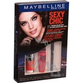Maybelline Sexy Chic řasenka 9,6 ml + lak na nehty 7,5 ml + tužka na oči 2 g, kosmetická sada Maybelline Sexy Chic řasenka 9,6 ml + lak na nehty 7,5 ml + tužka na oči 2 g, kosmetická sada