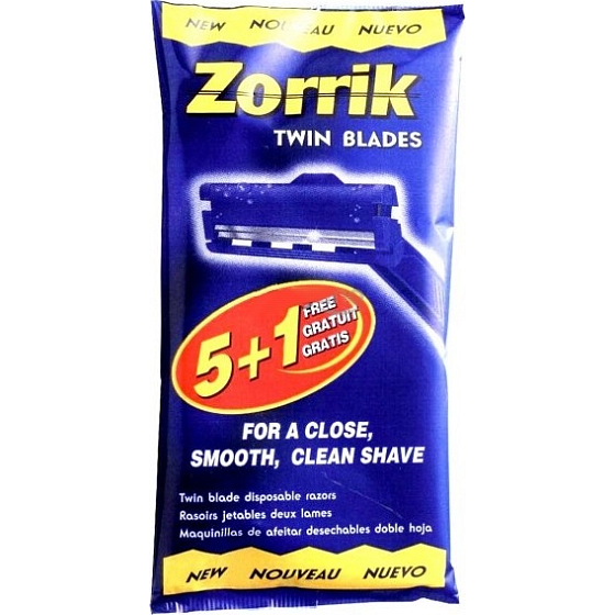Zorrik Twin Blades jednorázový holicí strojek pro muže 2 břity 6 kusů