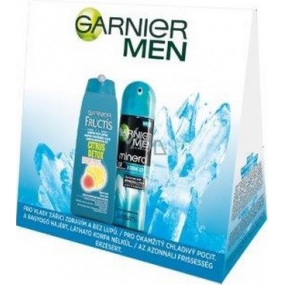 Garnier Fructis Citrus Detox šampon 250 ml + Garnier Men Extreme Ice deodorant sprej 150 ml, kosmetická sada pro muže