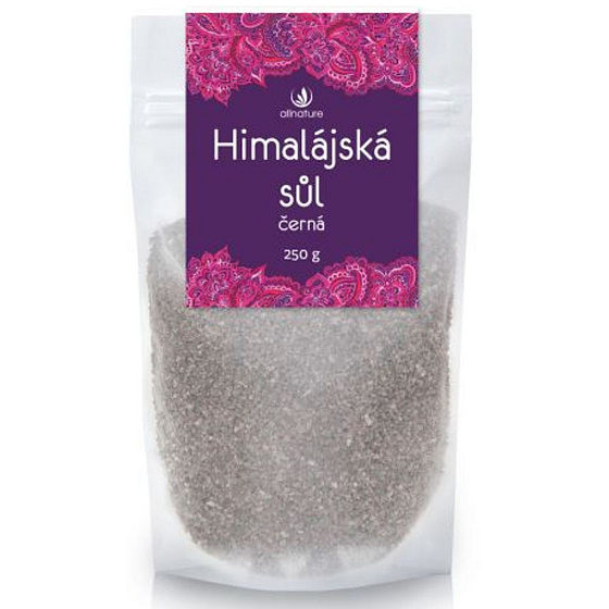 Allnature Himalájská sůl černá obsahuje vysoký obsah železa a dalších minerálních látek 250 g