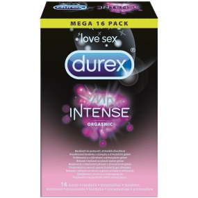 Durex Intense Orgasmic kondom z wypustkami i żelem stymulującym nominalna szerokość: 56 mm 16 sztuk