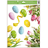 Okenní fólie bez lepidla rohová růžové tulipány a vajíčka 42 x 30 cm