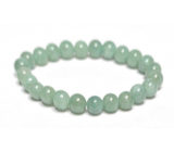 Jadeit Birmański zielony naszyjnik elastyczny naturalny kamień, kuleczka 8 mm / 16 - 17 cm