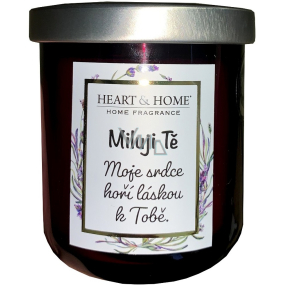 Heart & Home Sladké třešně sójová vonná svíčka s nápisem Miluji Tě 110 g