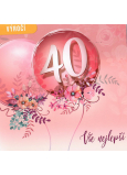Nekupto přání Rocznica 40 lat 150 x 150 mm Wszystko najlepsze różyczkowe