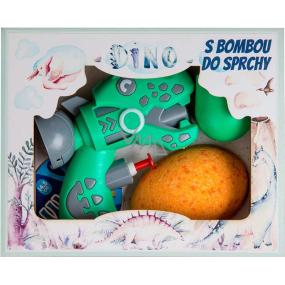 Bohemia Gifts Dino musująca kula do kąpieli 70 g + pistolet wodny, zestaw kosmetyków dla dzieci