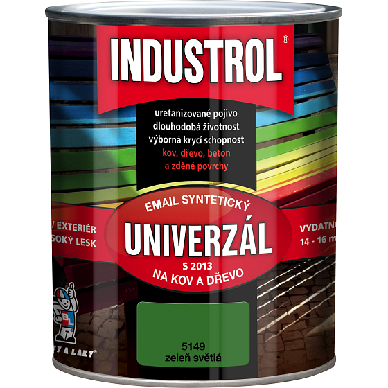 Industrol S2013 uniwersalny połysk górna farba do metalu i drewna, 5149 zieleń jasna, 600 ml