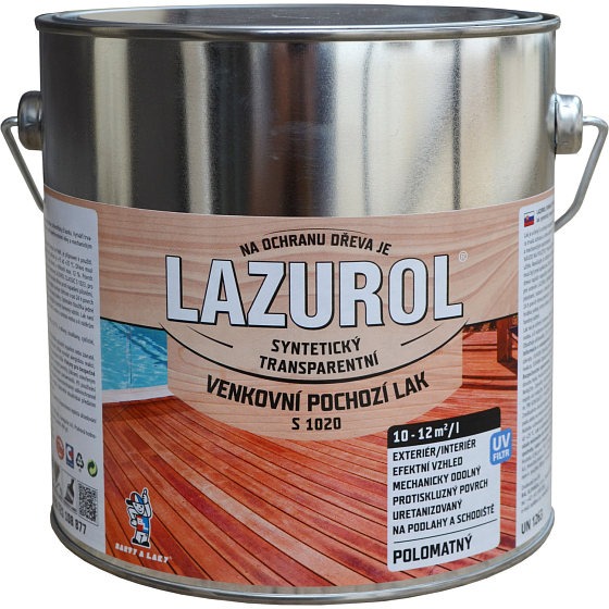 Lazurol S1020 lak do podlahy na dřevo półmat, bezbarwny, 2,5 l