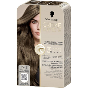 Schwarzkopf Creme Supreme farba do włosów 7-42 beżowy blond 60 ml Schwarzkopf Creme Supreme farba do włosów 7-42 beżowy blond 60 ml
