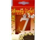 Happy light Świeczka urodzinowa cyfra 7 w pudełku