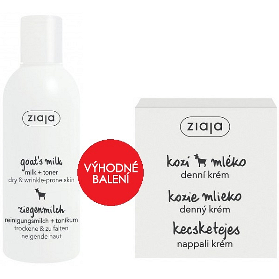 Ziaja Kozí mléko denní krém 50 ml + Kozí mléko tonik 200 ml, duopack