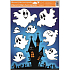 Okenní fólie bez lepidla s glitrem Halloween strašidla 42 x 30 cm