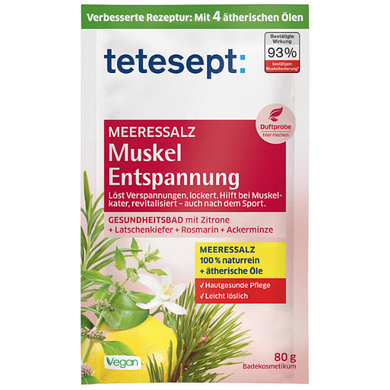 Tetesept Uvolnění svalů mořská sůl do koupele 80 g