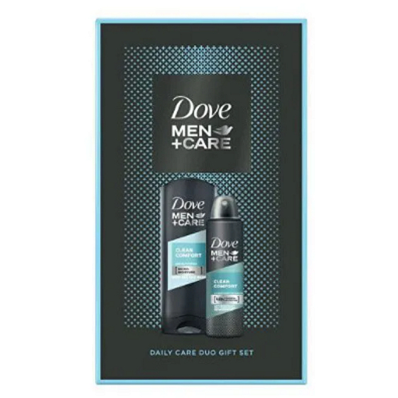 Dove Men + Care Clean Comfort sprchový gel 400 ml + antiperspirant deodorant sprej 150 ml, kosmetická sada