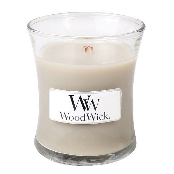 WoodWick Wood Smoke - Kouř z cedrového dřeva vonná svíčka s dřevěným knotem a víčkem sklo malá 85 g