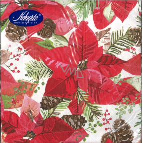 Nekupto Papírové ubrousky 3 vrstvé 33 x 33 cm 20 kusů Vánoční růže