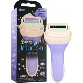 Wilkinson Intuition Dry Skin Mleko kokosowe i olej migdałowy maszynka do golenia 4 ostrza dla kobiet + głowica zamienna 1 szt