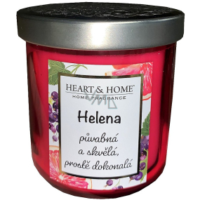 Heart & Home Świeża grejpfrut i czarna porzeczka sojowa świeca zapachowa z imieniem Helena 110 g