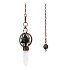 Onyx Merkaba wahadło + czarny kamień + brąz, wisiorek z naturalnego kamienia 7,7 cm, łańcuszek ok. 26,5 cm