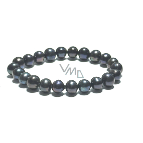 Perła czarna elastyczna bransoletka naturalna, kulka 9 mm / 16 - 17 cm, symbol kobiecości, przynosząca podziw Perła czarna elastyczna bransoletka naturalna, kulka 9 mm / 16 - 17 cm, symbol kobiecości, przynosząca podziw