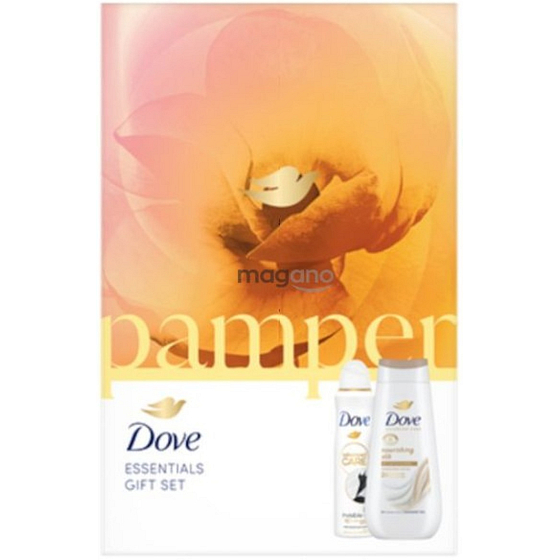 Dove Pamper żel pod prysznic 225 ml + dezodorant spray 150 ml, zestaw kosmetyczny dla kobiet