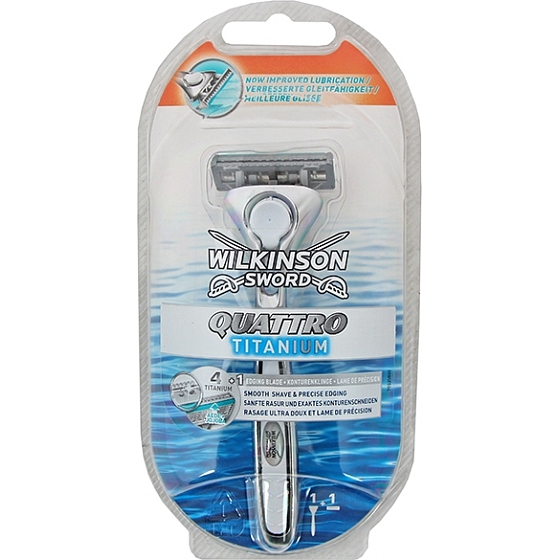 Wilkinson Quattro Titanium holicí strojek 1 kus a 1 náhradní hlavice