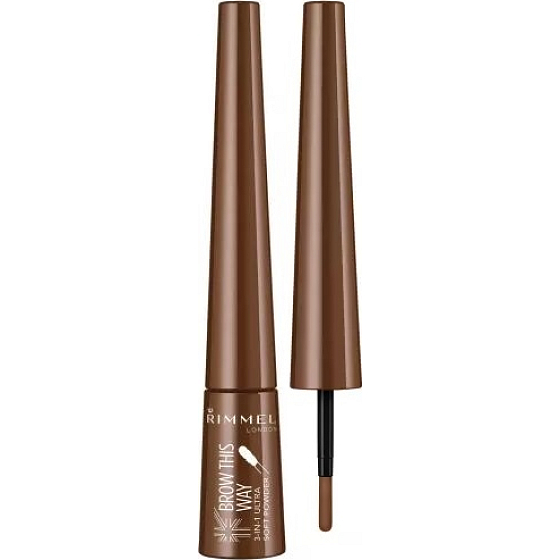 Rimmel London Brow This Way 3-in-1 Soft Powder pudr na obočí 002 Medium Brown 2,5 g