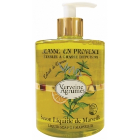 Jeanne en Provence Verveine Agrumes - Verbena a Citrusové plody tekuté mýdlo na ruce dávkovač 500 ml Jeanne en Provence Verveine Agrumes - Verbena a Citrusové plody tekuté mýdlo na ruce dávkovač 500 ml
