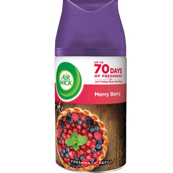 Air Wick FreshMatic Essential Oils Merry Berry - Zapach zimních plodů automatický osvěžovač náhradní náplň 250 ml