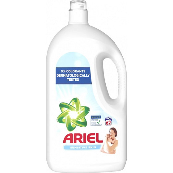 Ariel Sensitive Skin tekutý prací gel na jemné a dětské prádlo 62 dávek 3,410 l