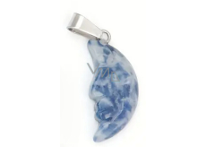 Sodalit Księżyc naturalny kamień, ręcznie szlifowana figurka 2,2 x 10 mm, kamień komunikacji
