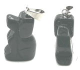 Onyx Pies przywieszka naturalny kamień, ręcznie szlifowana figurka 1,8 x 2,5 x 8 mm, kamień żywotnych sił
