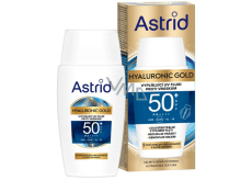 Astrid Hyaluronic Gold vyhlazující pleťový fluid proti vráskám SPF50 denní 50 ml