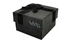 Krabička karton s houbičkou na šperky s mašlí černá 4 x 4 x 2,5 cm