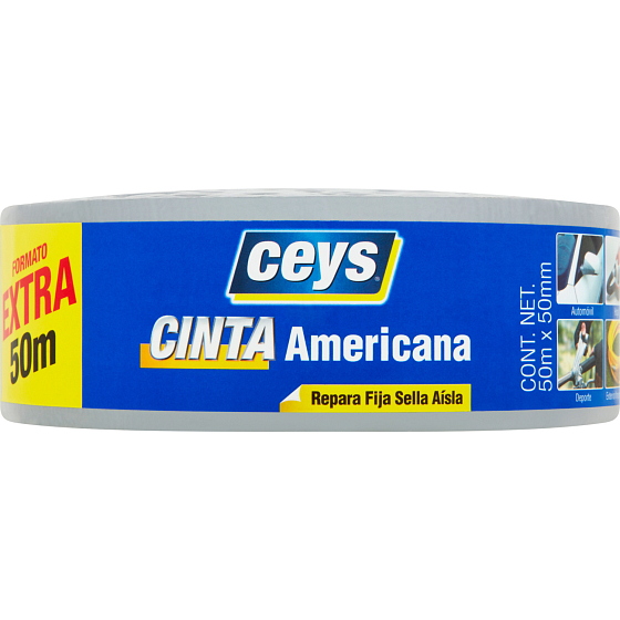 Ceys taśma klejąca amerykańska, srebrna 50 mm x 50 m